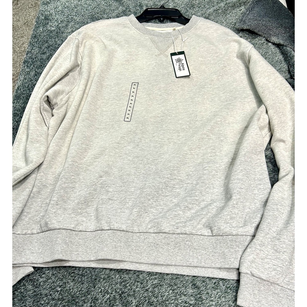 Alpine Designs Men's XL French Terry Crew Neck Medium Gray Heather Sweatshirt